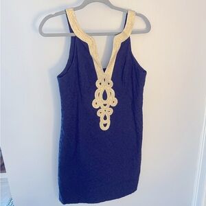 Navy blue and gold Lilly Pulitzer dress